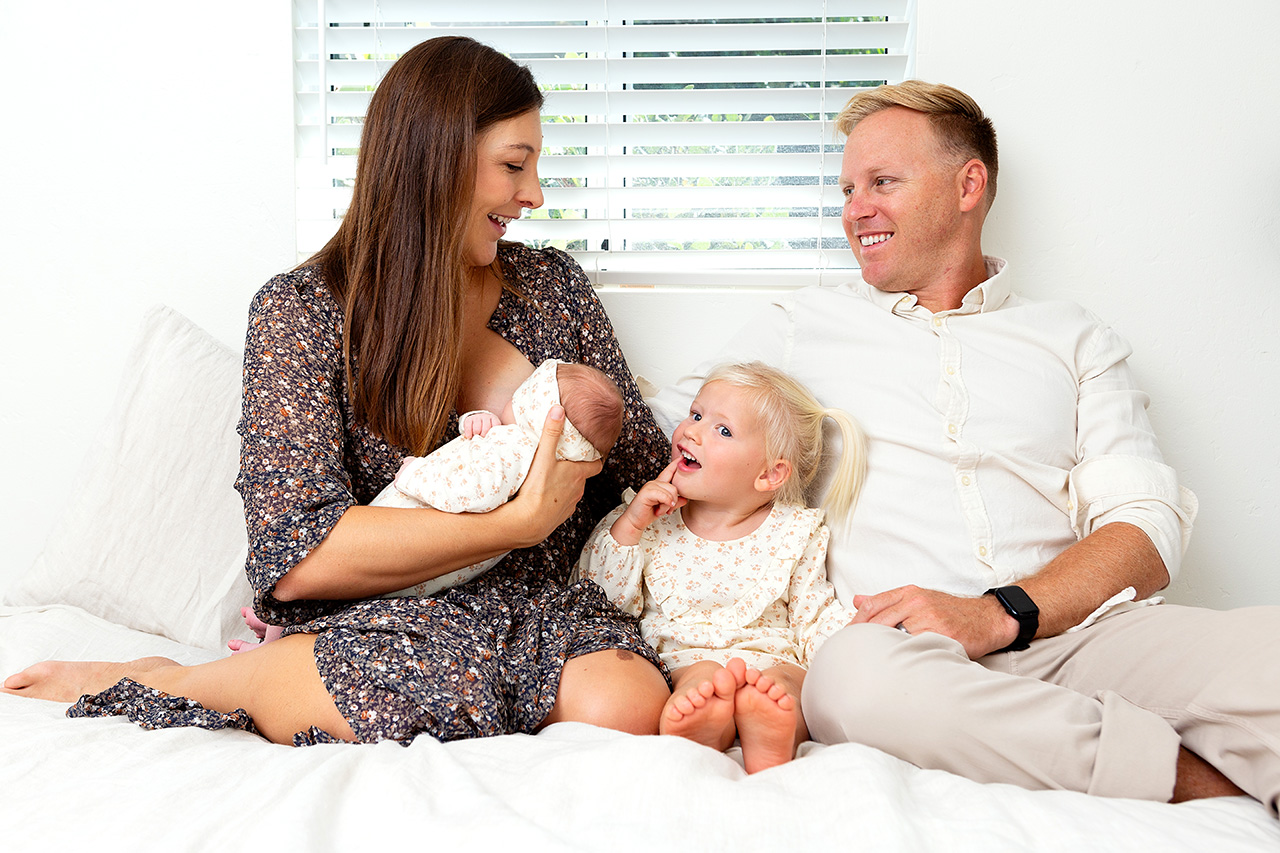 lifestyle family photo with a newborn